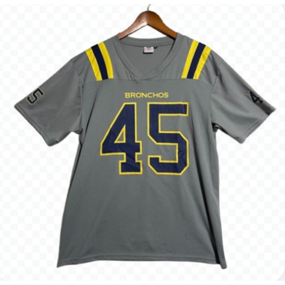 Synergy Imports UCO Broncos #45 Football Men's Jersey Throwback Gray m - Size XL